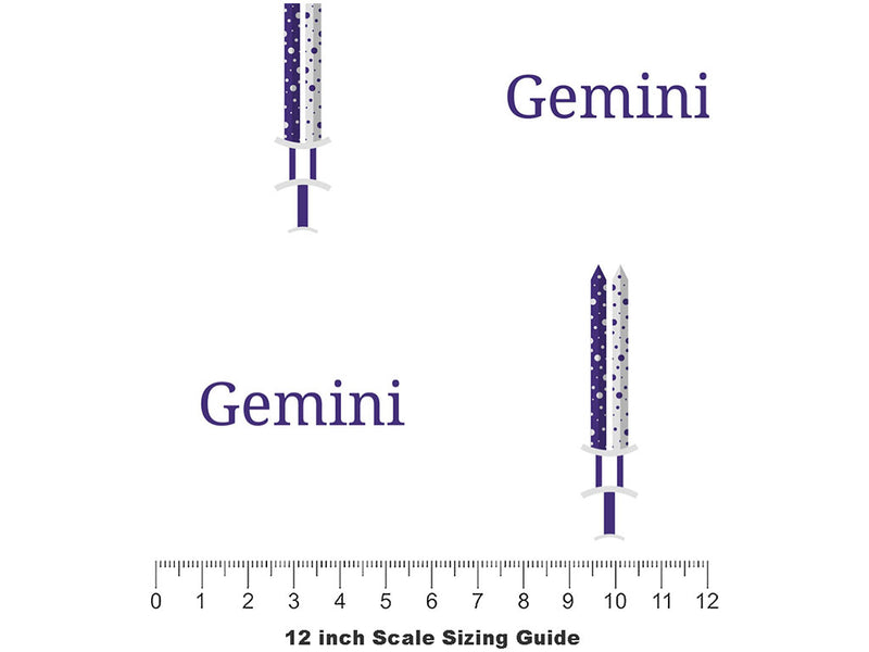 Gemini Swords Astrology Vinyl Film Pattern Size 12 inch Scale~Rwraps Gemini Swords Astrology Sizing Chart~2