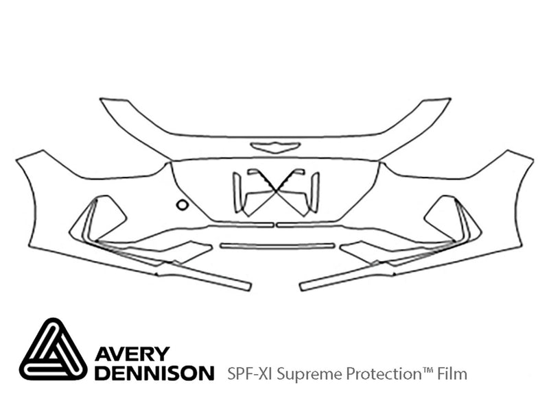 g70 Avery Dennison Clear Bra Bumper Precut PPF Diagram