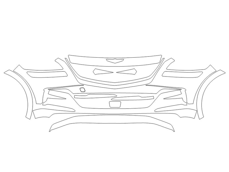 gv80 3M Clear Bra Bumper Precut PPF Diagram