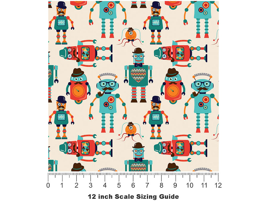 Gentleman Bots Science Fiction Vinyl Film Pattern Size 12 inch Scale~Rwraps Gentleman Bots Science Fiction Sizing Chart~2