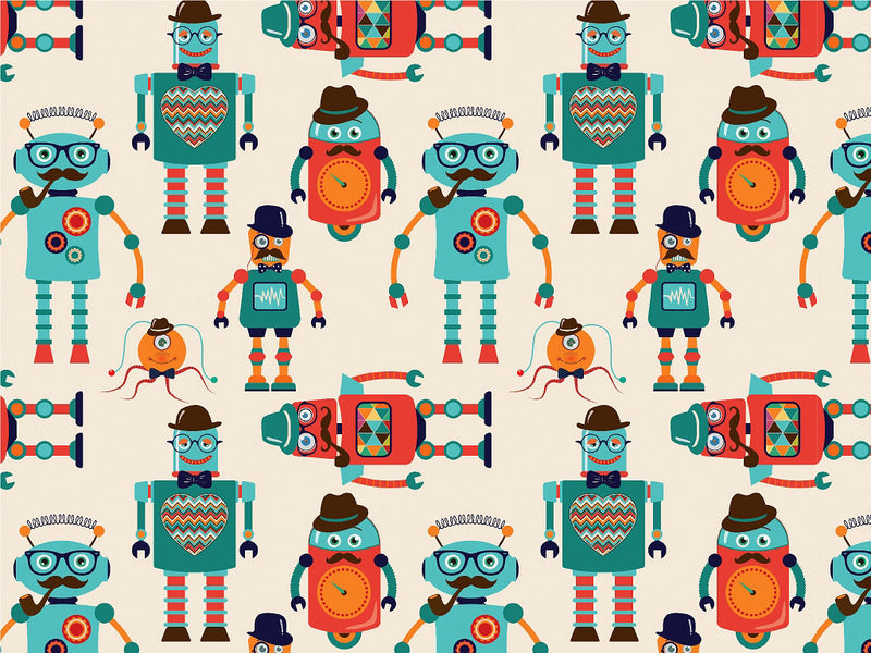 Gentleman Bots Science Fiction Vinyl Wrap Pattern~Rwraps Series 914 Digitally Printed Vinyl Wrap~0
