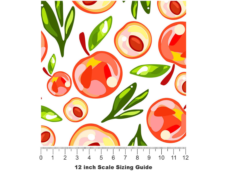 Georgian Belle Fruit Vinyl Film Pattern Size 12 inch Scale~Rwraps Georgian Belle Fruit Sizing Chart~2