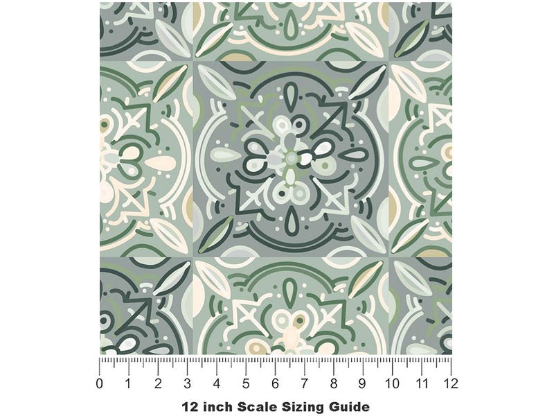 Gerbera Daisy Tile Vinyl Film Pattern Size 12 inch Scale~Rwraps Gerbera Daisy Tile Sizing Chart~3