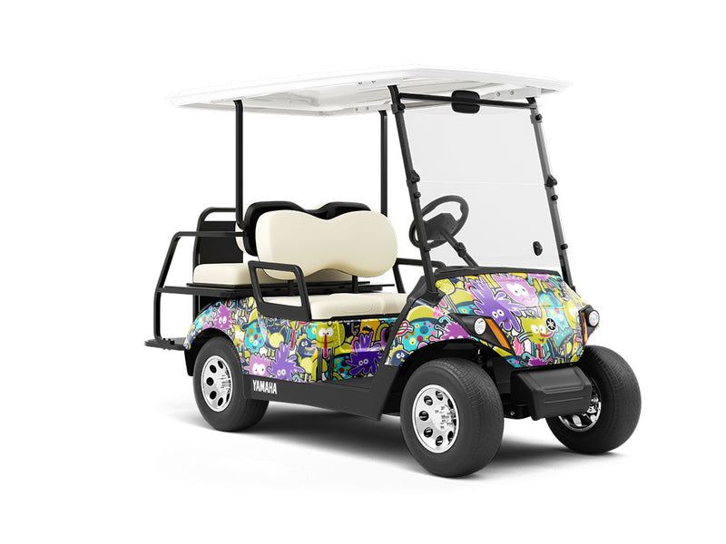 Germophobe Sticker Bomb Wrapped Golf Cart