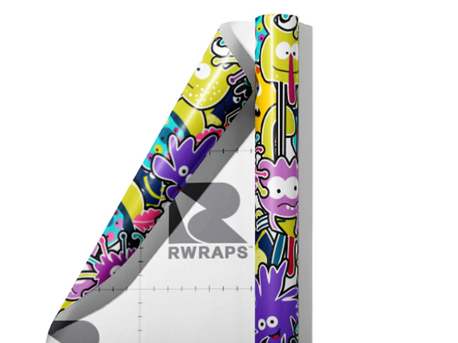 Germophobe Sticker Bomb Wrap Film Sheets~Rwraps Series 914 Germophobe Sticker Bomb Scrolled Sheet~4