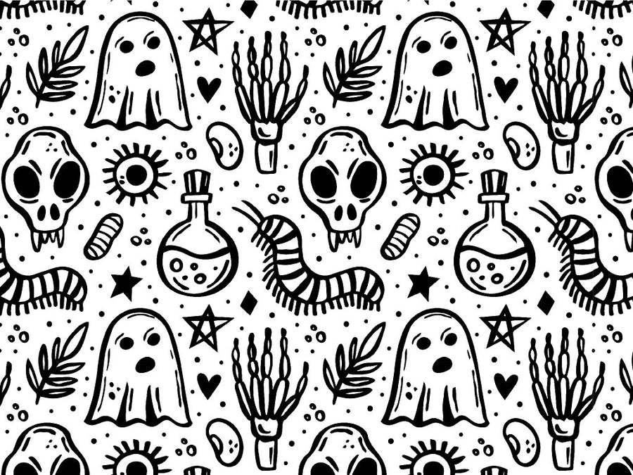 Ghostly Pale Spooky Fun Vinyl Wrap Pattern~Rwraps Series 914 Digitally Printed Vinyl Wrap~0