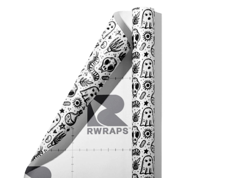 Ghostly Pale Spooky Fun Wrap Film Sheets~Rwraps Series 914 Ghostly Pale Spooky Fun Scrolled Sheet~3