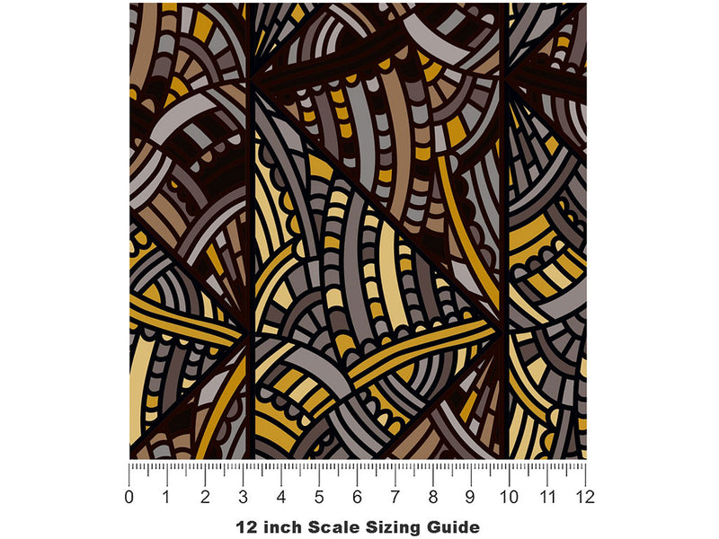 Glass Pomp Art Deco Vinyl Film Pattern Size 12 inch Scale~Rwraps Glass Pomp Art Deco Sizing Chart~2