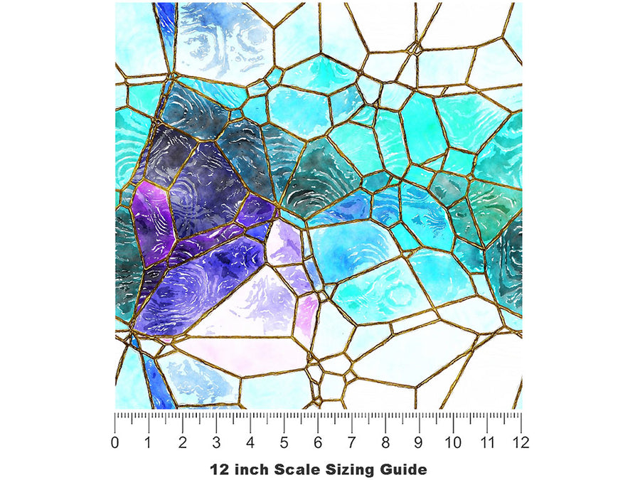 Glass River Mosaic Vinyl Film Pattern Size 12 inch Scale~Rwraps Glass River Mosaic Sizing Chart~2