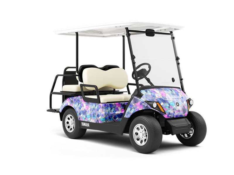 Glass Riverbed Mosaic Wrapped Golf Cart