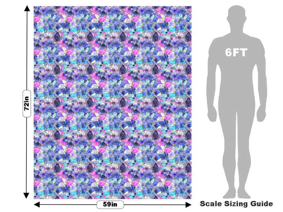 Glass Riverbed Mosaic Vehicle Wrap Scale~Rwraps Series 914 Glass Riverbed Mosaic Measurements~1