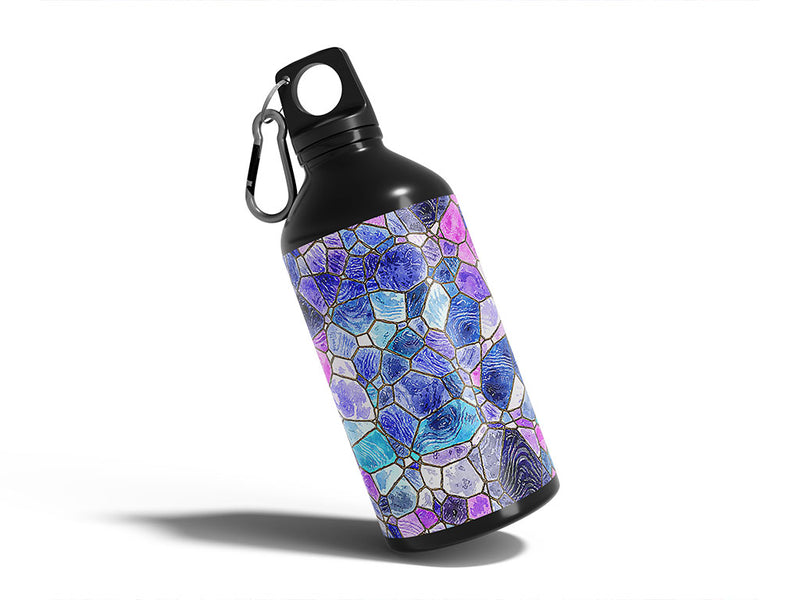 glass riverbed mosaic Water Bottle DIY Stickers
