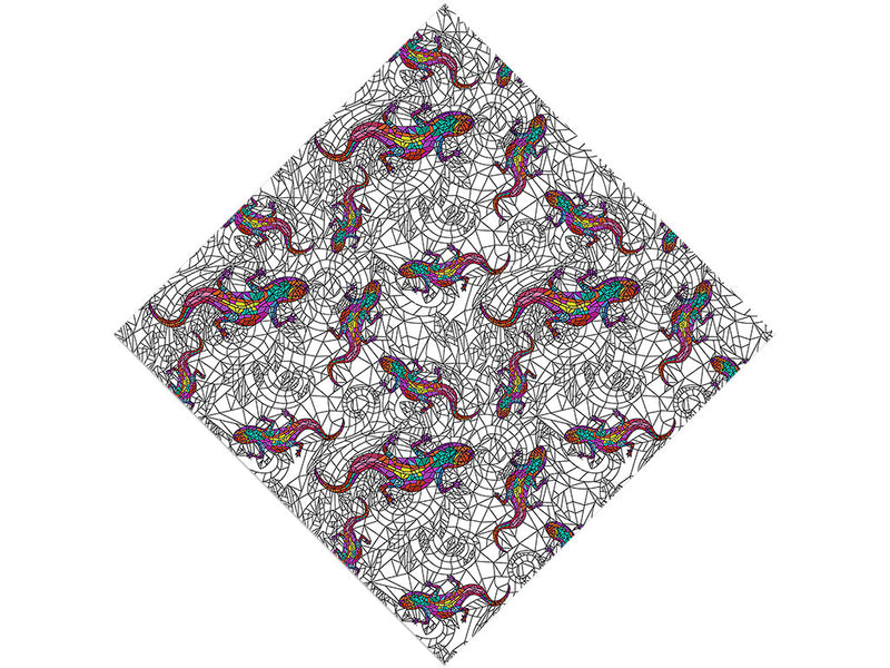 Glowing Geckos Stained Glass Vinyl Wrap Pattern