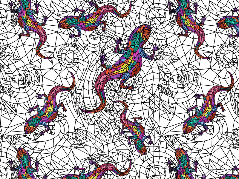 Glowing Geckos Stained Glass Vinyl Wrap Pattern~Rwraps Series 914 Digitally Printed Vinyl Wrap~0