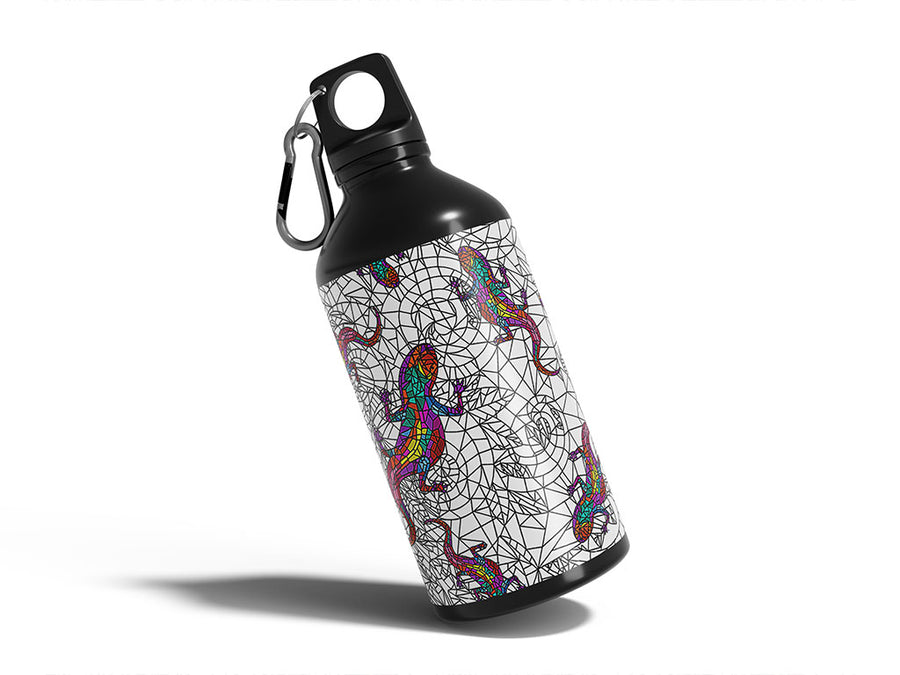 glowing geckos stained glass Water Bottle DIY Stickers