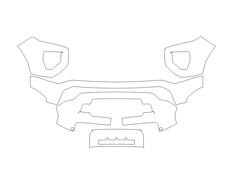 canyon 3M Clear Bra Bumper Precut PPF Diagram