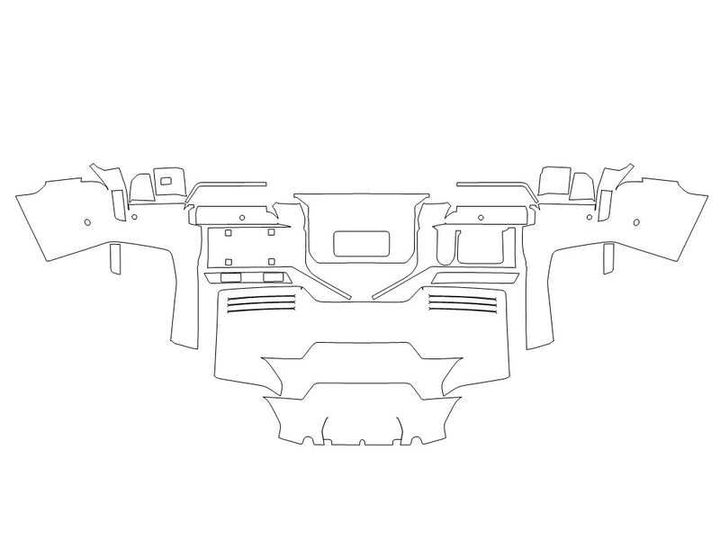 hummer 3M Clear Bra Door Cup Precut PPF Diagram