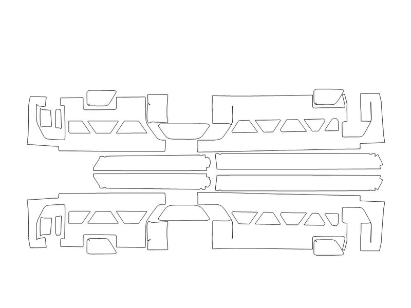 hummer 3M Clear Bra Door Cup Precut PPF Diagram