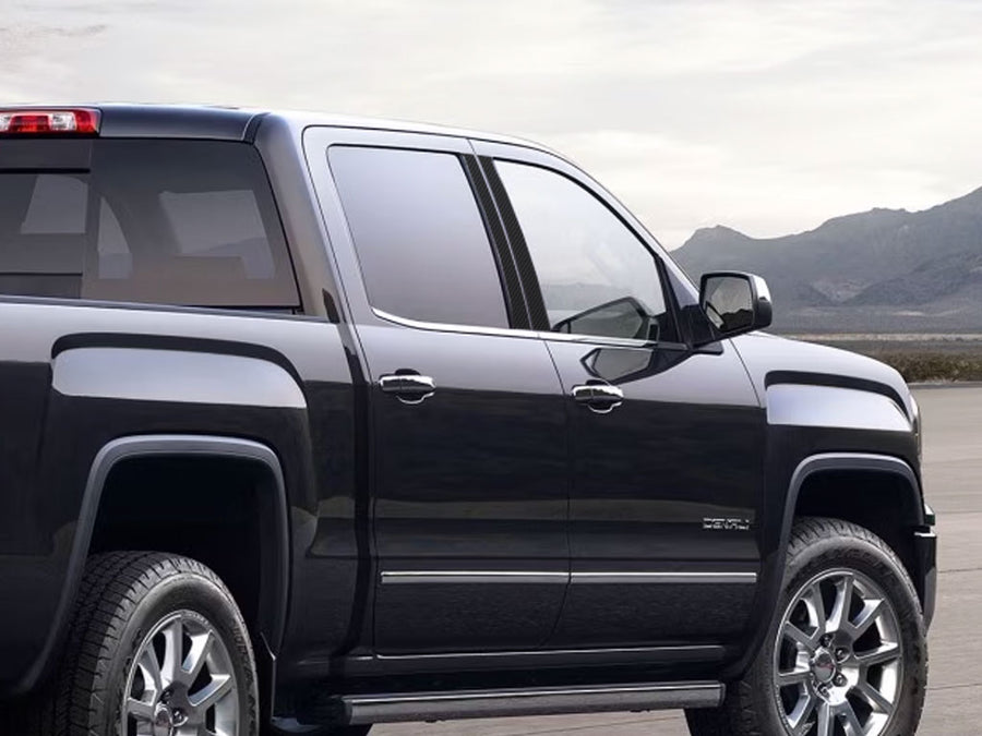 gmc sierra 2014-2018 (1500 crew / extended cab) Carbon Fiber Pillar Cover Diagram