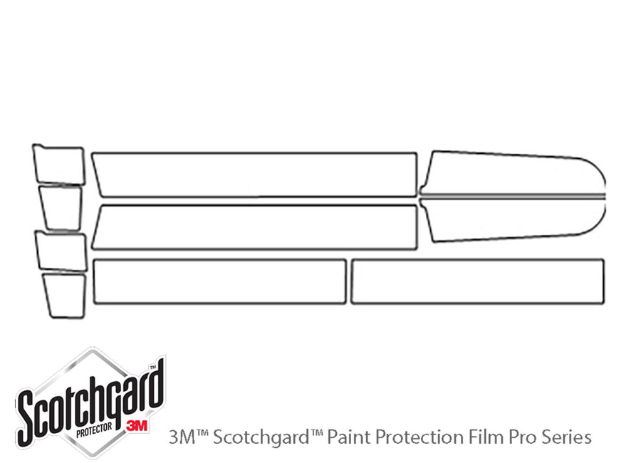 suburban 3M Clear Bra Door Cup Precut PPF Diagram