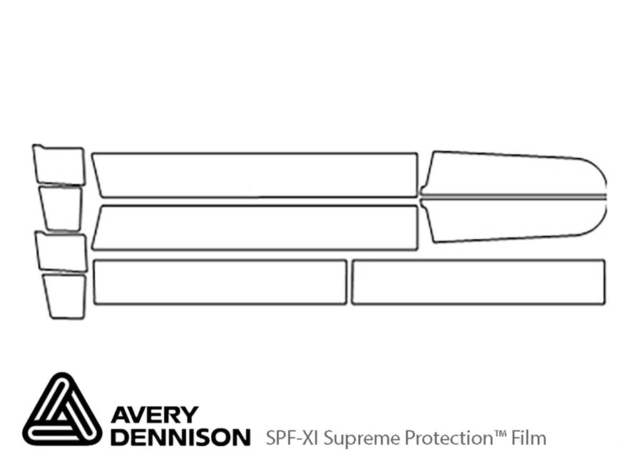 suburban Avery Dennison Clear Bra Door Cup Precut PPF Diagram