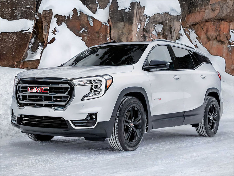 gmc terrain 2018-2023 Brushed Aluminum Black Pillar Trim