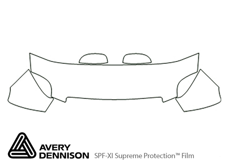 yukon Avery Dennison Clear Bra Hood Precut PPF Diagram