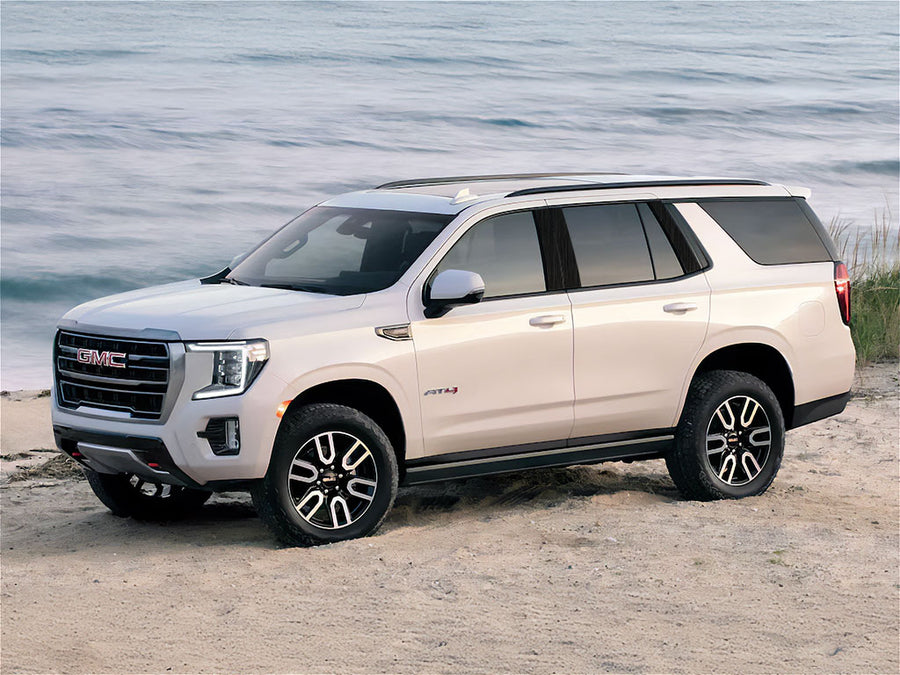gmc yukon 2021-2023 (xl) Brushed Aluminum Black Pillar Trim