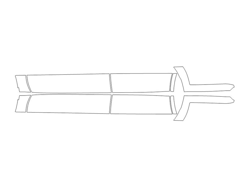 yukon 3M Clear Bra Door Cup Precut PPF Diagram