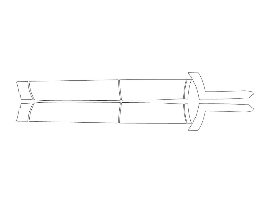 yukon 3M Clear Bra Door Cup Precut PPF Diagram