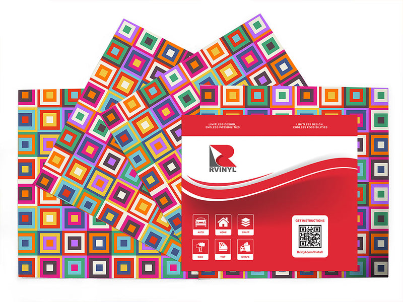 go sixties mosaic Craft Vinyl Sheet Pack