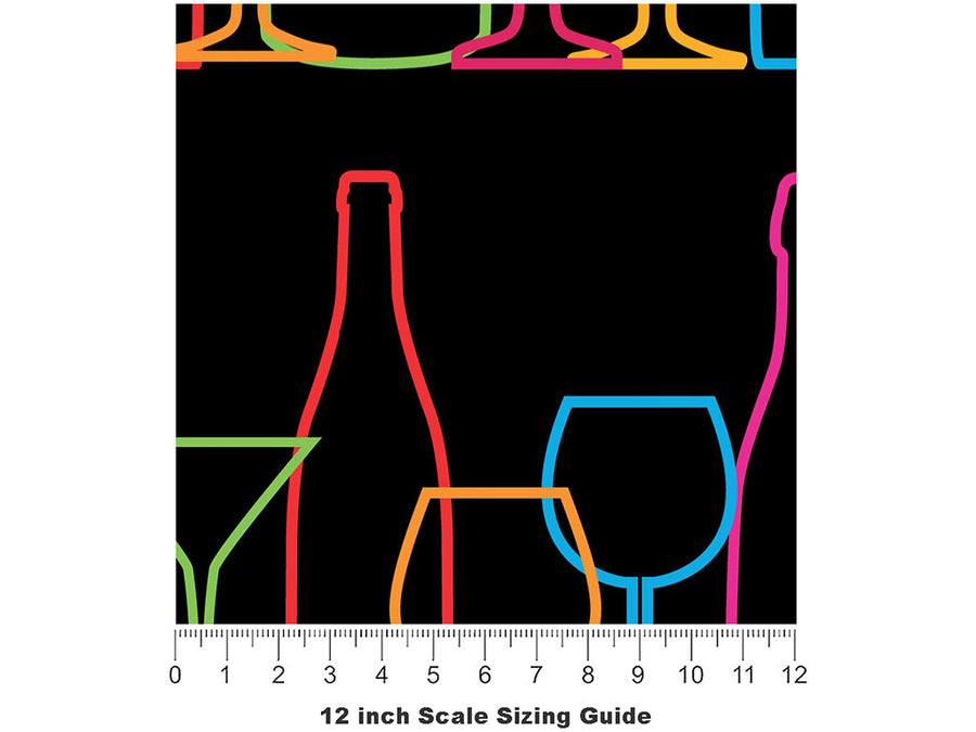 Going Cross-Eyed Alcohol Vinyl Film Pattern Size 12 inch Scale~Rwraps Going Cross-Eyed Alcohol Sizing Chart~2