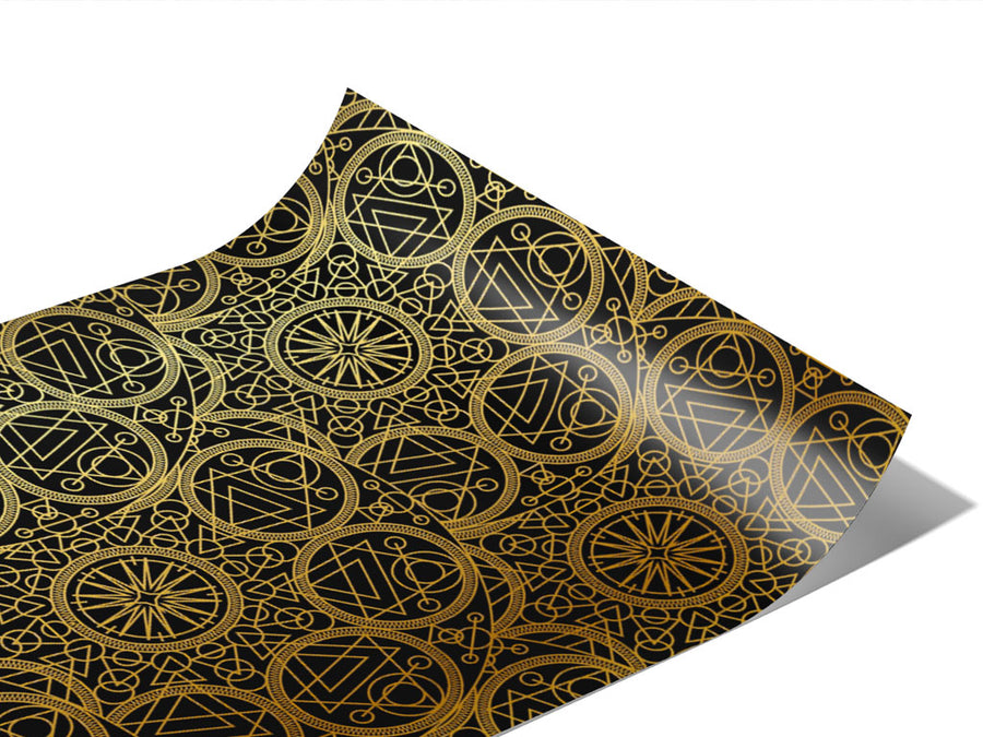 Gold Alchemy Mandala Vinyl Wraps~Rwraps Series 914 Digitally Printed Vinyl Wrap~0