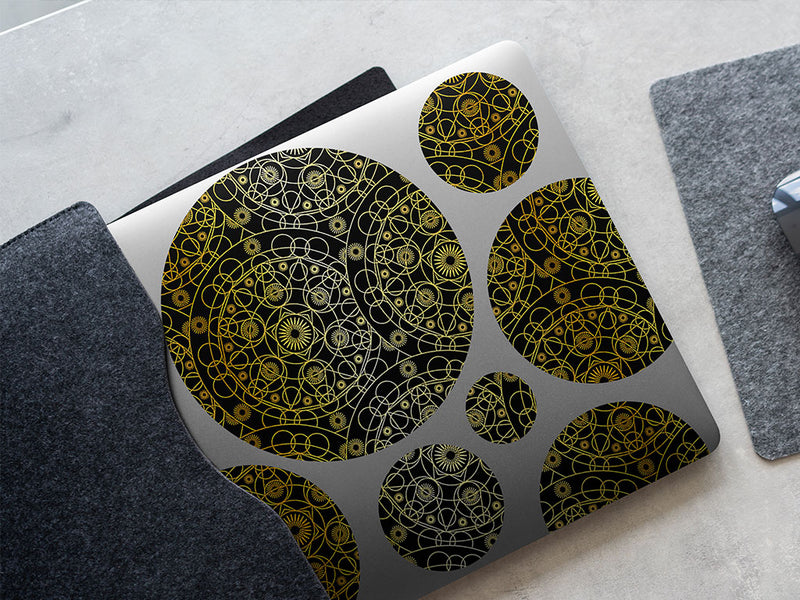 gold cylindrical mandala DIY Laptop Stickers