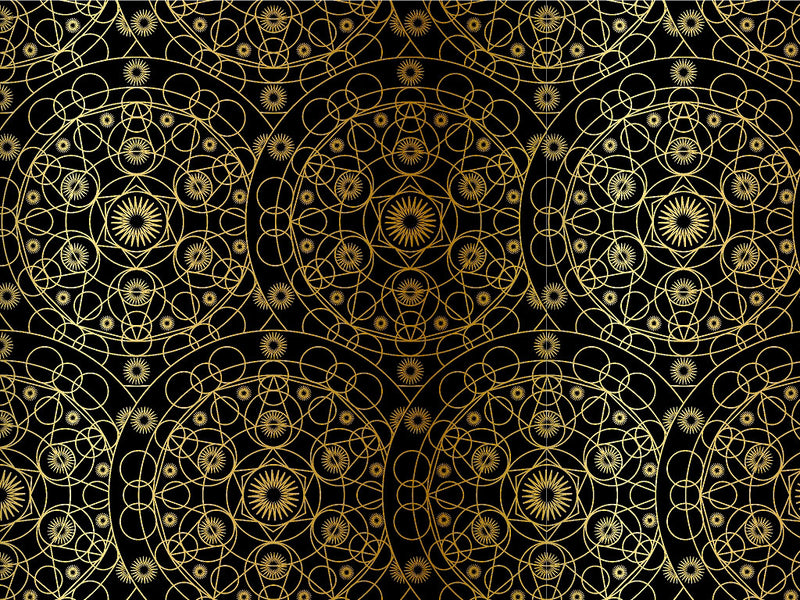 Gold Cylindrical Mandala Vinyl Wrap Pattern~Rwraps Series 914 Digitally Printed Vinyl Wrap~0