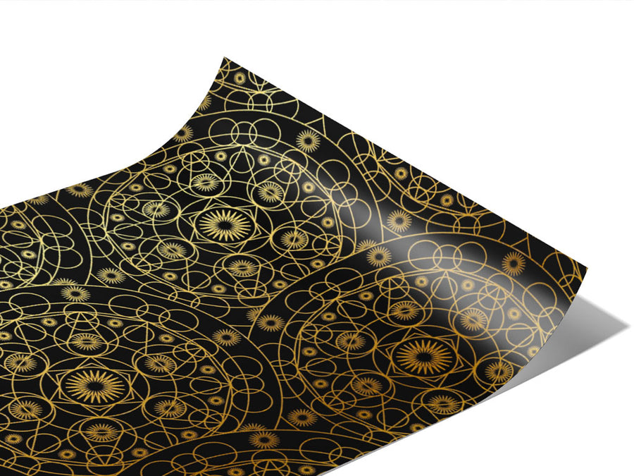 Gold Cylindrical Mandala Vinyl Wraps~Rwraps Series 914 Digitally Printed Vinyl Wrap~0