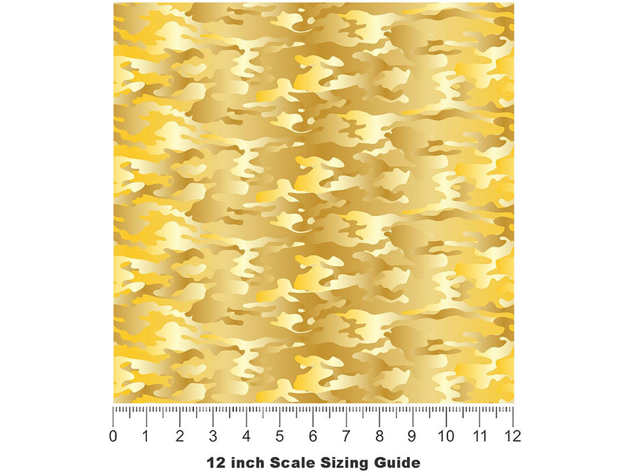 Gold Foil Camouflage Vinyl Film Pattern Size 12 inch Scale~Rwraps Gold Foil Camouflage Sizing Chart~3
