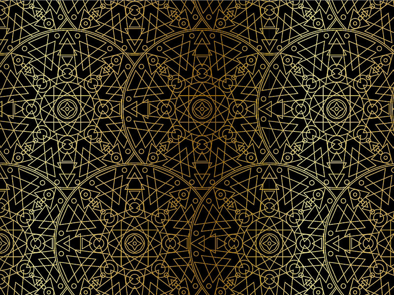 Gold Geometric Mandala Vinyl Wrap Pattern~Rwraps Series 914 Digitally Printed Vinyl Wrap~0