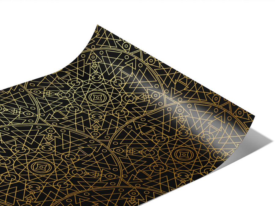 Gold Geometric Mandala Vinyl Wraps~Rwraps Series 914 Digitally Printed Vinyl Wrap~0