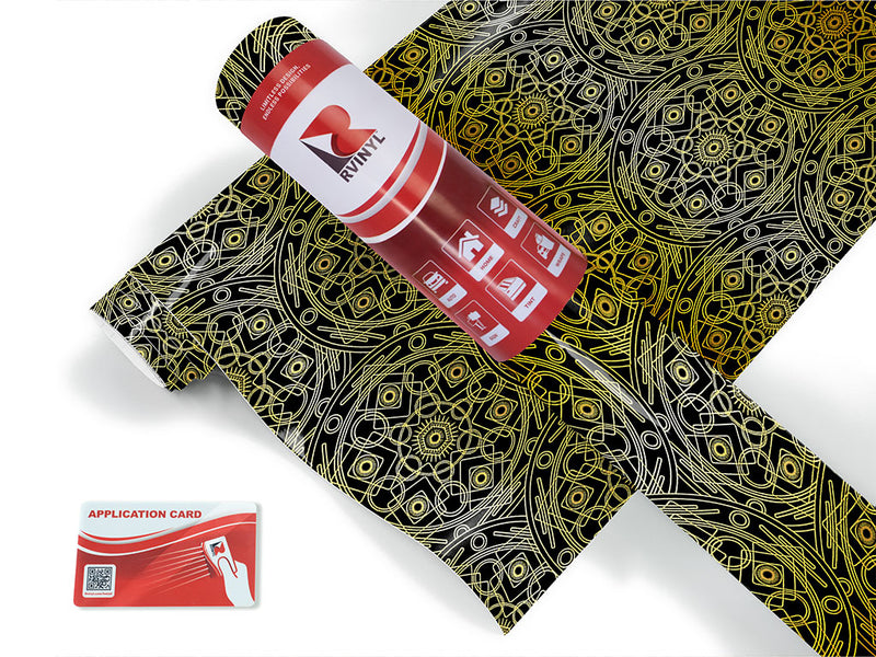 gold polygons mandala Craft Vinyl Roll