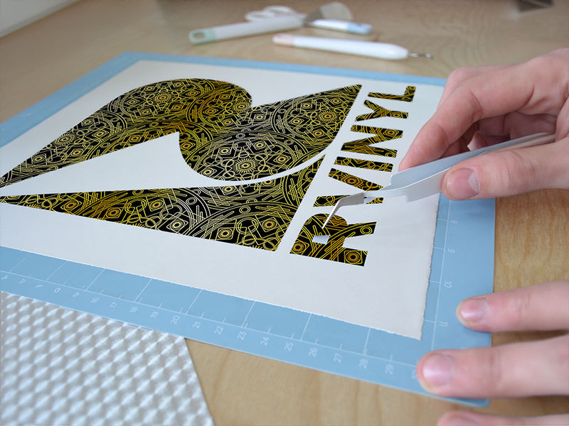 gold polygons mandala Easy Weed Craft Vinyl