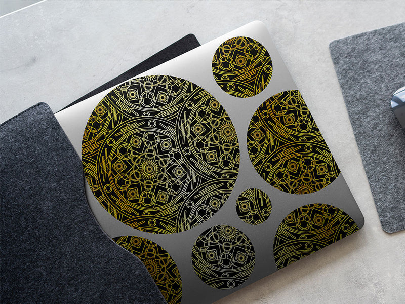 gold polygons mandala DIY Laptop Stickers