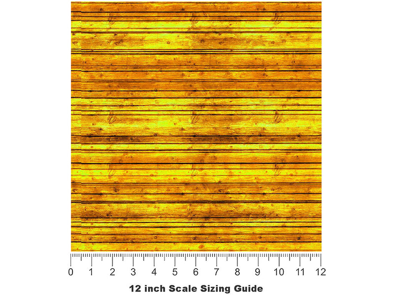 Gold Wood Plank Vinyl Film Pattern Size 12 inch Scale~Rwraps Gold Wood Plank Sizing Chart~3