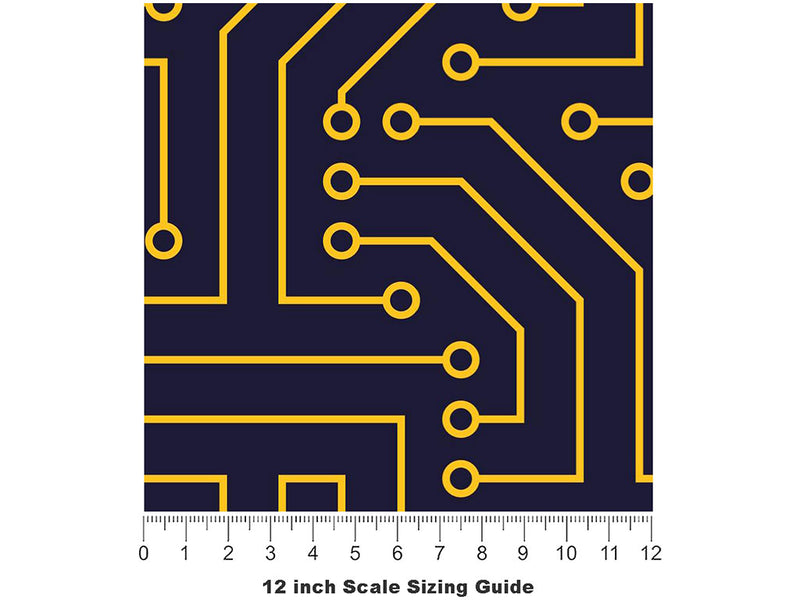 Golden Connectors Technology Vinyl Film Pattern Size 12 inch Scale~Rwraps Golden Connectors Technology Sizing Chart~3