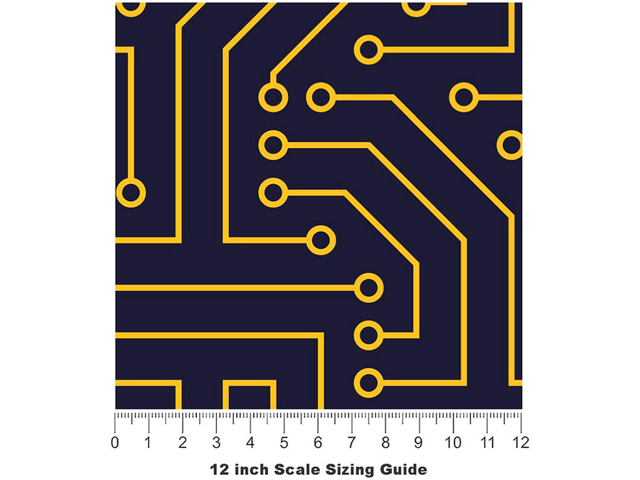 Golden Connectors Technology Vinyl Film Pattern Size 12 inch Scale~Rwraps Golden Connectors Technology Sizing Chart~3