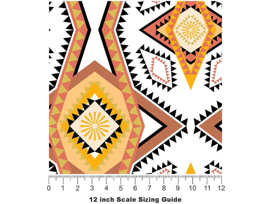 Golden Eye Art Deco Vinyl Film Pattern Size 12 inch Scale~Rwraps Golden Eye Art Deco Sizing Chart~2