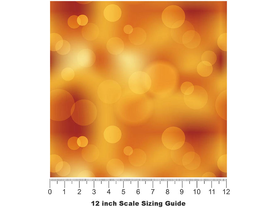 Golden Future Bokeh Vinyl Film Pattern Size 12 inch Scale~Rwraps Golden Future Bokeh Sizing Chart~2