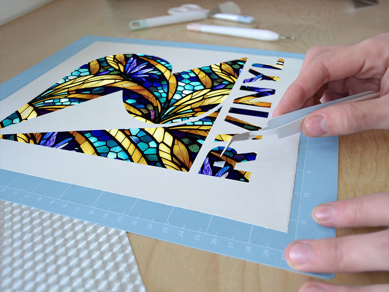 golden growth stained glass Easy Weed Craft Vinyl