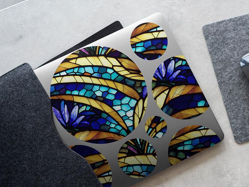 golden growth stained glass DIY Laptop Stickers