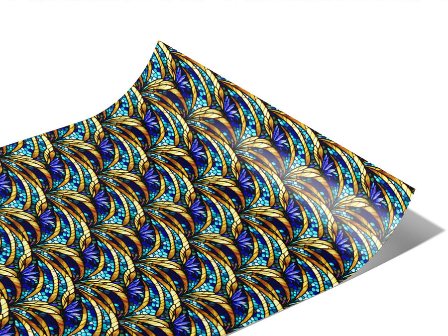 Golden Growth Stained Glass Vinyl Wraps~Rwraps Series 914 Digitally Printed Vinyl Wrap~0